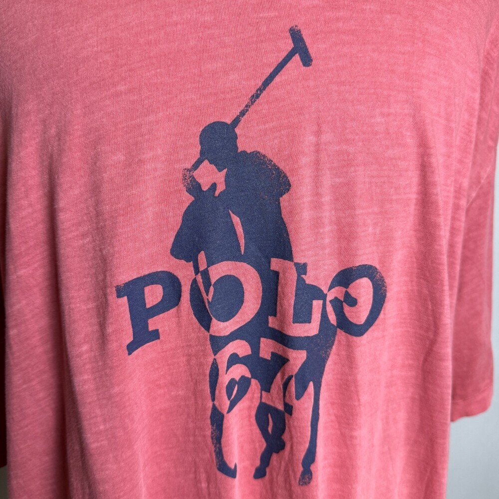 Polo Ralph Lauren BIG PONY Logo Slub Jersey T-Shirt Sz 2XLT Tall Stamped Effect - Picture 3 of 15
